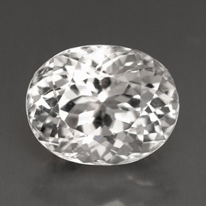 Tourmaline blanc naturelle coupe ovale, 4,09 ct, VVS-VS