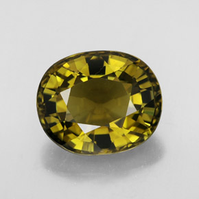 Tourmaline jaune naturelle coupe ovale, 6,97 ct, VVS