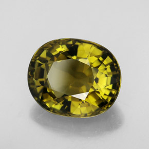 Tourmaline jaune naturelle coupe ovale, 6,97 ct, VVS