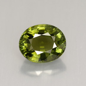 Tourmaline vert naturelle coupe ovale, 1,66 ct, VVS