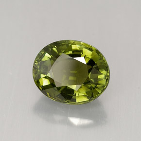 Tourmaline vert naturelle coupe ovale, 1,66 ct, VVS