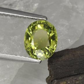 Tourmaline vert naturelle coupe ovale, 1,30 ct, VVS