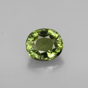 Tourmaline vert naturelle coupe ovale, 1,64 ct, VVS-VS