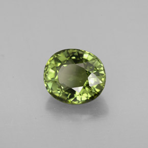 Tourmaline vert naturelle coupe ovale, 1,64 ct, VVS-VS