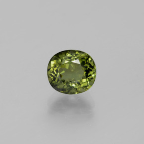 Tourmaline vert naturelle coupe ovale, 1,58 ct, VVS-VS