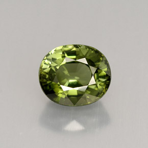 Tourmaline vert naturelle coupe ovale, 1,42 ct, VVS-VS