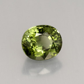Tourmaline vert naturelle coupe ovale, 1,42 ct, VVS-VS