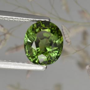 Tourmaline vert naturelle coupe ovale, 1,50 ct, VVS-VS