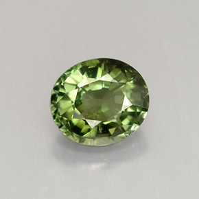 Tourmaline vert naturelle coupe ovale, 1,35 ct, VVS-VS