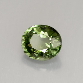 Tourmaline vert naturelle coupe ovale, 1,35 ct, VVS-VS