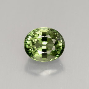 Tourmaline vert naturelle coupe ovale, 1,18 ct, VVS