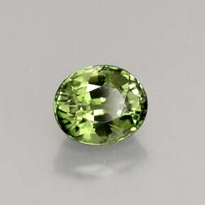 Tourmaline vert naturelle coupe ovale, 1,18 ct, VVS