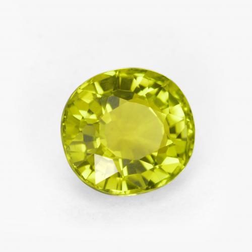 Tourmaline vert naturelle coupe ovale, 1,11 ct, VVS-VS
