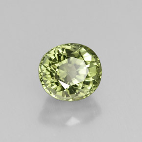 Tourmaline vert naturelle coupe ovale, 1,27 ct, VVS