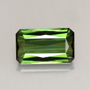 Tourmaline vert naturelle taille émeraude, 2,84 ct, VVS