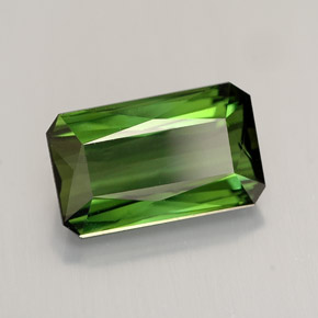Tourmaline vert naturelle taille émeraude, 2,84 ct, VVS