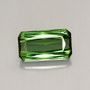 Tourmaline vert naturelle taille émeraude, 2,08 ct, VVS-VS