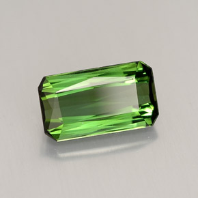 Tourmaline vert naturelle taille émeraude, 2,08 ct, VVS-VS