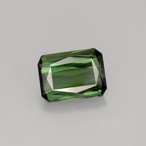 Tourmaline vert naturelle taille émeraude, 1,42 ct, VVS