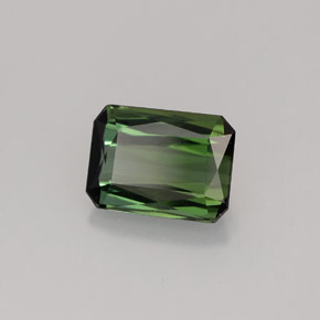 Tourmaline vert naturelle taille émeraude, 1,42 ct, VVS