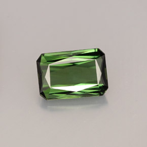 Tourmaline vert naturelle taille émeraude, 1,36 ct, VS-SI