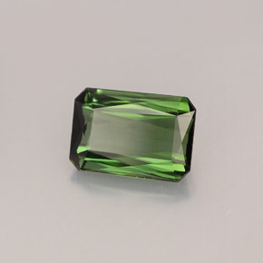 Tourmaline vert naturelle taille émeraude, 1,36 ct, VS-SI