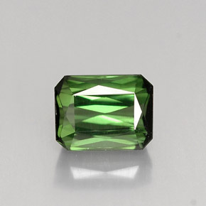 Tourmaline vert naturelle taille émeraude, 1,15 ct, VVS