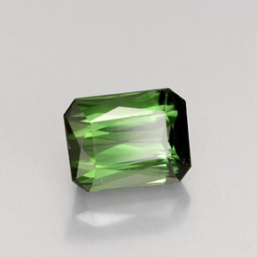 Tourmaline vert naturelle taille émeraude, 1,15 ct, VVS