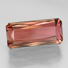 Tourmaline multicolore naturelle taille émeraude, 5,55 ct, IF