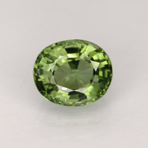 Tourmaline vert naturelle coupe ovale, 1,10 ct, VVS