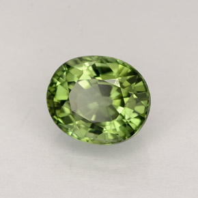 Tourmaline vert naturelle coupe ovale, 1,10 ct, VVS