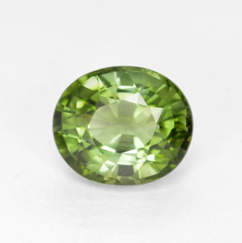Tourmaline vert naturelle coupe ovale, 1,28 ct, VVS-VS
