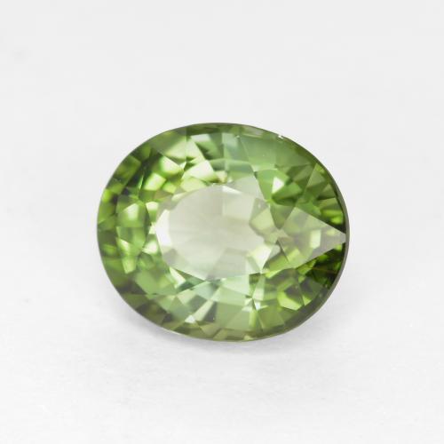 Tourmaline vert naturelle coupe ovale, 1,28 ct, VVS-VS