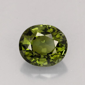 Tourmaline vert naturelle coupe ovale, 1,18 ct, VVS-VS