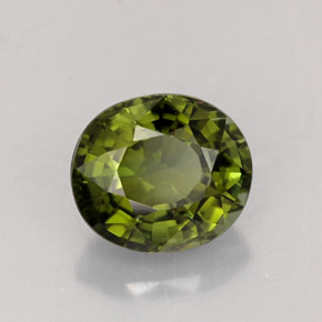 Tourmaline vert naturelle coupe ovale, 1,18 ct, VVS-VS