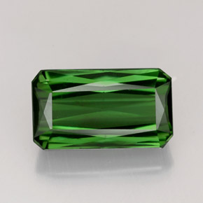 Tourmaline vert naturelle taille émeraude, 4,35 ct, VVS-VS