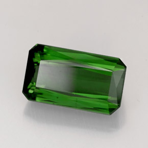 Tourmaline vert naturelle taille émeraude, 4,35 ct, VVS-VS