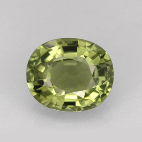 Tourmaline vert naturelle coupe ovale, 1,56 ct, VVS