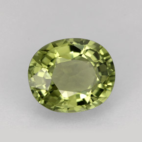Tourmaline vert naturelle coupe ovale, 1,56 ct, VVS