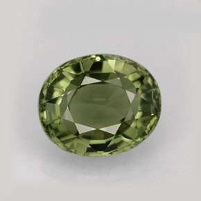 Tourmaline vert naturelle coupe ovale, 1,34 ct, VVS-VS