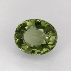 Tourmaline vert naturelle coupe ovale, 1,34 ct, VVS-VS