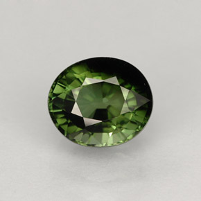 Tourmaline vert naturelle coupe ovale, 1,43 ct, VVS