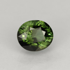 Tourmaline vert naturelle coupe ovale, 1,43 ct, VVS