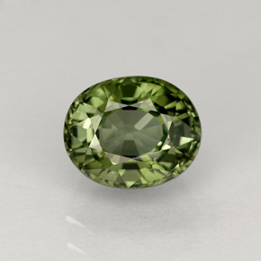 Tourmaline vert naturelle coupe ovale, 1,37 ct, VVS-VS