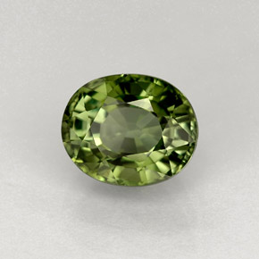 Tourmaline vert naturelle coupe ovale, 1,37 ct, VVS-VS
