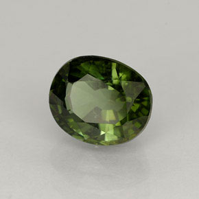 Tourmaline vert naturelle coupe ovale, 1,33 ct, VS