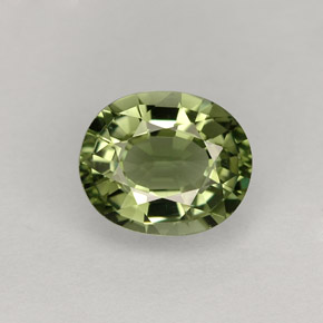 Tourmaline vert naturelle coupe ovale, 1,31 ct, VVS-VS