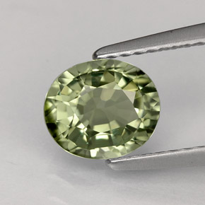 Tourmaline vert naturelle coupe ovale, 1,20 ct, VVS