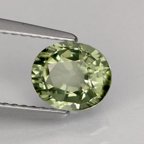 Tourmaline vert naturelle coupe ovale, 1,20 ct, VVS