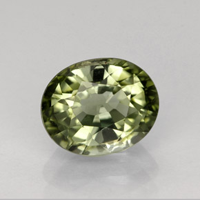 Tourmaline vert naturelle coupe ovale, 1,27 ct, VVS-VS